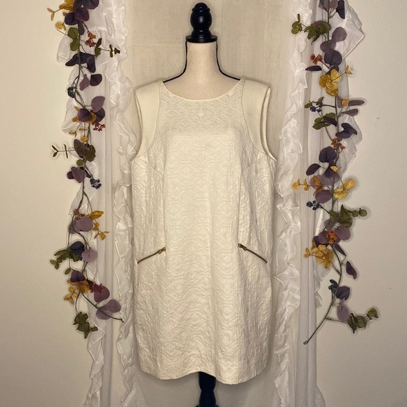 J. Crew Cream Sleeveless Textured Dress - Picture 4 of 11